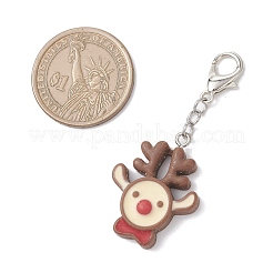 6Pcs Christmas Opaque Resin Pendant Decorations&nbsp;HJEW-JM03864