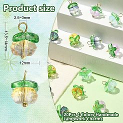 20Pcs 4 Colors Handmade Lampwork Charms&nbsp;LAMP-CJ0001-92