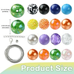 Round Opaque Acrylic Beads Kit&nbsp;OACR-CJC0002-05B