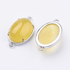 Brass Natural/Synthetic Gemstone Links connectors&nbsp;G-E398-03A