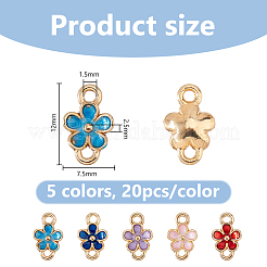 100Pcs 5 Colors Zinc Alloy Enamel Connector Charms&nbsp;ENAM-DC0002-28