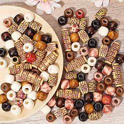 110Pcs 7 Styles Plastic and Wood Beads&nbsp;KY-PA0001-18