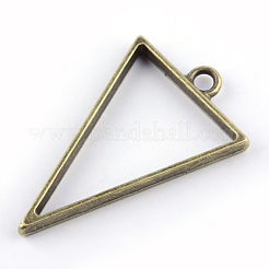 Rack Plating Alloy Triangle Open Back Bezel Pendants&nbsp;PALLOY-S047-09F-FF