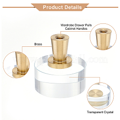 Brass & Glass Round Cabinet Door Knobs&nbsp;LS-FIND-WH0097-16G