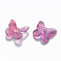Two Tone Transparent Spray Painted Glass Charms&nbsp;GLAA-T016-22A