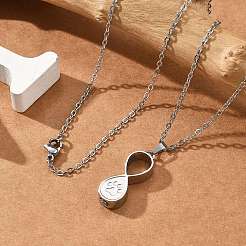 304 Stainless Steel Infinity Pet Urn Ashes Necklaces&nbsp;STAS-Z106-02P