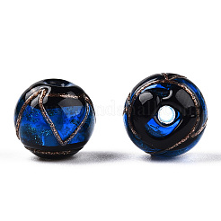 Handmade Gold Sand Lampwork Beads&nbsp;LAMP-T019-8mm