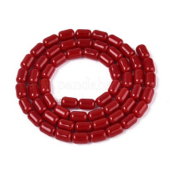 Opaque Solid Color Glass Beads Strands&nbsp;GLAA-N058-4x6mm-B01