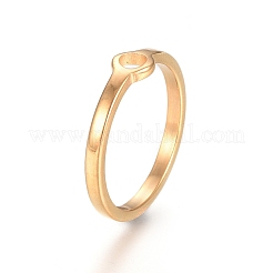 Unisex Ion Plating(IP) 304 Stainless Steel Finger Rings&nbsp;RJEW-E164-11G
