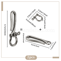 2Pcs Alloy Shackle Clasps with S Hook Clasps&nbsp;FIND-PH0026-11A-AS