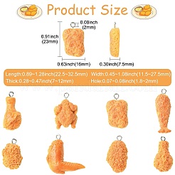 40Pcs 8 Styles Resin Pendants&nbsp;CRES-CJ0001-91