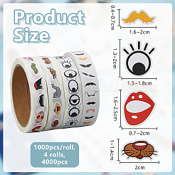 4Rolls 4 Styles Paper Self-adhesive Stickers&nbsp;DIY-OC0015-09