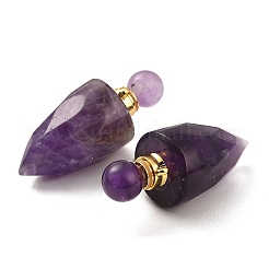 Natural Mixed Stone Openable Perfume Bottle Pointed Pendants&nbsp;G-F754-02G