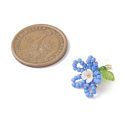5Pcs Glass Seed Beaded Flower Pendants&nbsp;PALLOY-MZ01139