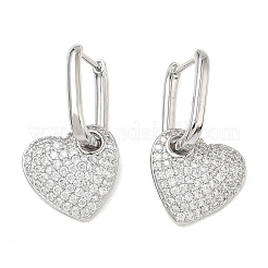 Brass Micro Pave Cubic Zirconia Hoop Dangle Earrings for Women&nbsp;EJEW-A167-14P