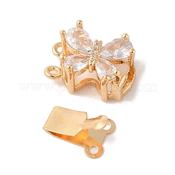 Golden Brass Micro Pave Cubic Zirconia Box Clasps&nbsp;KK-B100-038G