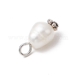 10Pcs 2 Colors Natural Cultured Freshwater Pearl Rice Pendants&nbsp;PALLOY-JF03922