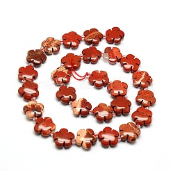 Natural Red Jasper Flower Beads Strands&nbsp;G-L241B-01