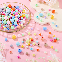 502Pcs 3 Styles Frosted Opaque Acrylic Beads&nbsp;OACR-TA0004-33