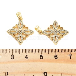 Rack Plating Brass Clear Cubic Zirconia Pendants&nbsp;KK-S379-06G