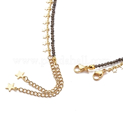 2Pcs 2 Style 304 Stainless Steel Moon & Star Pendant Necklaces Set&nbsp;NJEW-JN04030