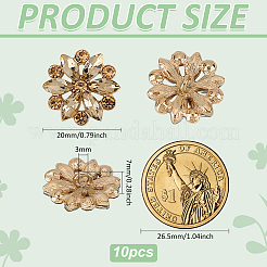 10Pcs Alloy Rhinestone Shank Buttons&nbsp;BUTT-FG0001-41B