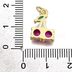 Rack Plating Brass Micro Pave Cubic Zirconia Pendants&nbsp;KK-K401-57G