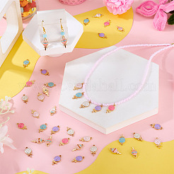 48Pcs 8 Styles Alloy Enamel Pendants&nbsp;ENAM-BG0001-08