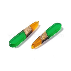 Transparent Resin & Walnut Wood Pendants&nbsp;RESI-M027-12E