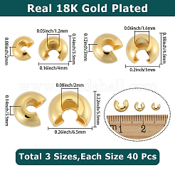 120Pcs 3 Styles Brass Crimp Beads Covers&nbsp;KK-SC0007-34