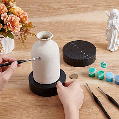 Flat Round Mini Plastic Rotated Turntable Sculpting Pottery Wheel&nbsp;CELT-WH0007-002B