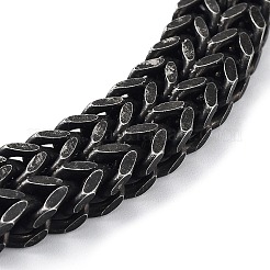 304 Stainless Steel Skull Head Herringbone Chains Bracelets for Men & Women&nbsp;BJEW-D031-29B