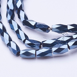 Electroplate Transparent Glass Beads Strands&nbsp;EGLA-E046-F03