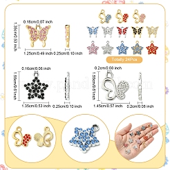 24Pcs 6 Styles Rack Plating Alloy Charms&nbsp;FIND-FS0003-09