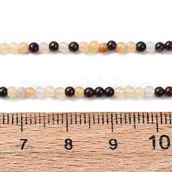 Natural Red Bloodstone and Yellow Jade Beads Strands&nbsp;G-Z116-A17-2mm