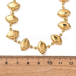 304 Stainless Steel Shell Shape Link Chain Necklaces for Women&nbsp;NJEW-G178-17G