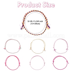 14Pcs 7 Colors Cotton Cord Bracelet Set for Men Women&nbsp;BJEW-FS00025-01
