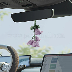2Pcs Lily of the Valley Kintting Cotton Wool Pendant Decorations&nbsp;HJEW-LP0002-93A