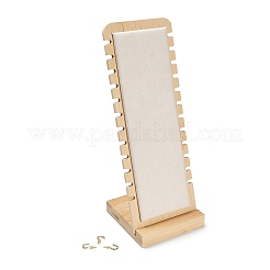 12-Slot Bamboo L-Shaped Necklace Organizer Display Stands with Velvet Mat&nbsp;NDIS-F005-01D