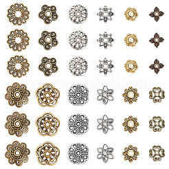 360Pcs 12 Styles Tibetan Style Alloy Bead Caps&nbsp;TIBE-SC0002-33