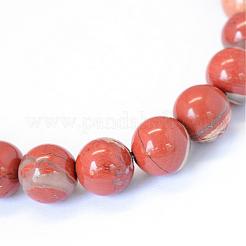 Natural Red Jasper Round Bead Strands&nbsp;G-E334-8mm-27