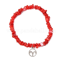 12Pcs 12 Styles Constellation Non-Tarnish 304 Stainless Steel Charms Bracelets&nbsp;BJEW-JB12479