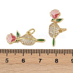 Brass Micro Pave Cubic Zirconia Pendants&nbsp;KK-L241-07G