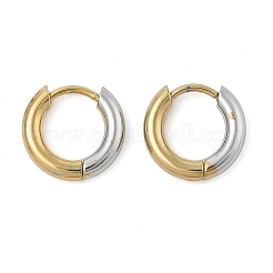 201 Stainless Steel Two Tone Hoop Earrings&nbsp;EJEW-Q002-01G-01