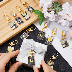 12Pcs 6 Styles Alloy Enamel Tarot Card Pendant Decorations&nbsp;HJEW-HS00105
