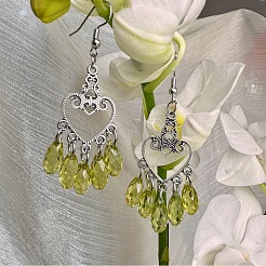 Vintage Heart with Teardrop Alloy Chandelier Earrings&nbsp;RJ4160