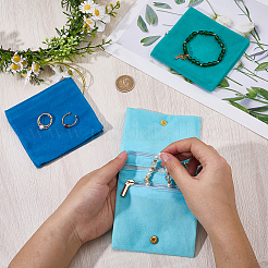 3Pcs 3 Colors Folding Velvet Jewelry Storage Bags for Earrings Rings Bracelets&nbsp;ABAG-CN0001-69C
