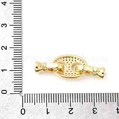 Brass Micro Pave Clear Cubic Zirconia Fold Over Clasps&nbsp;KK-A266-21G