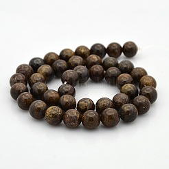 Natural Bronzite Round Beads Strands&nbsp;G-N0120-15-10mm