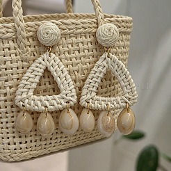 Raffia & Rattan Chandelier Earrings&nbsp;WG28300-01
